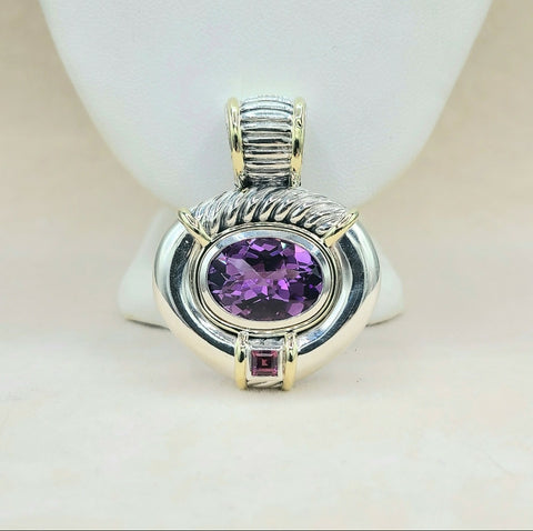 David Yurman Renaissance Pendant Amethyst & Pink Tourmaline