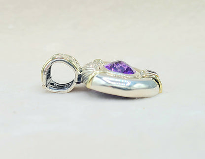 David Yurman Renaissance Pendant Enhancer Amethyst, Pink Tourmaline  AYW Luxury #