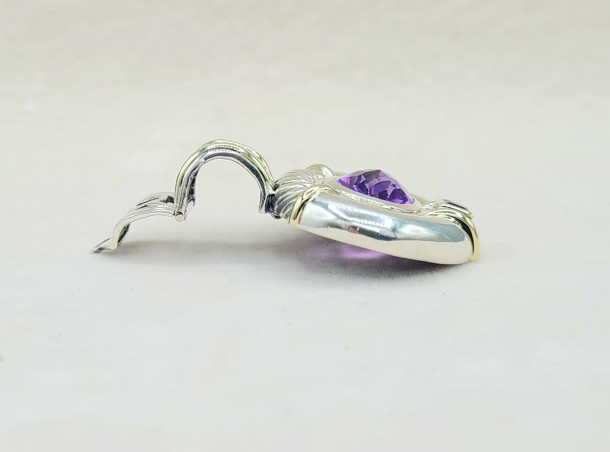 David Yurman Renaissance Pendant Enhancer Amethyst, Pink Tourmaline  AYW Luxury #