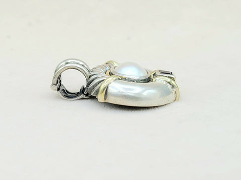  David Yurman Renaissance Pendant Large Pearl & Garnet
