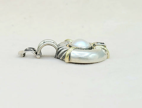  David Yurman Renaissance Pendant Large Pearl & Garnet