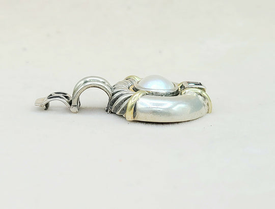  David Yurman Renaissance Pendant Large Pearl & Garnet