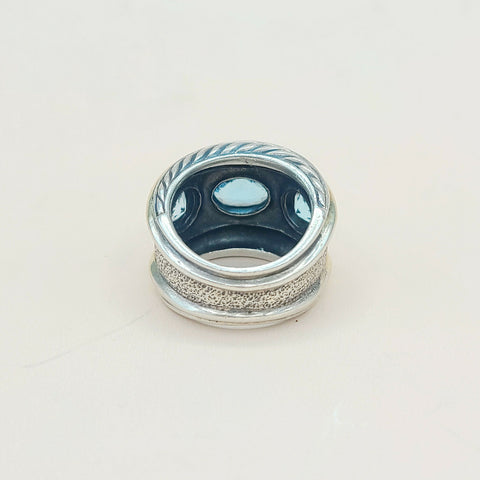  David Yurman Renaissance Ring Blue Topaz & Gold