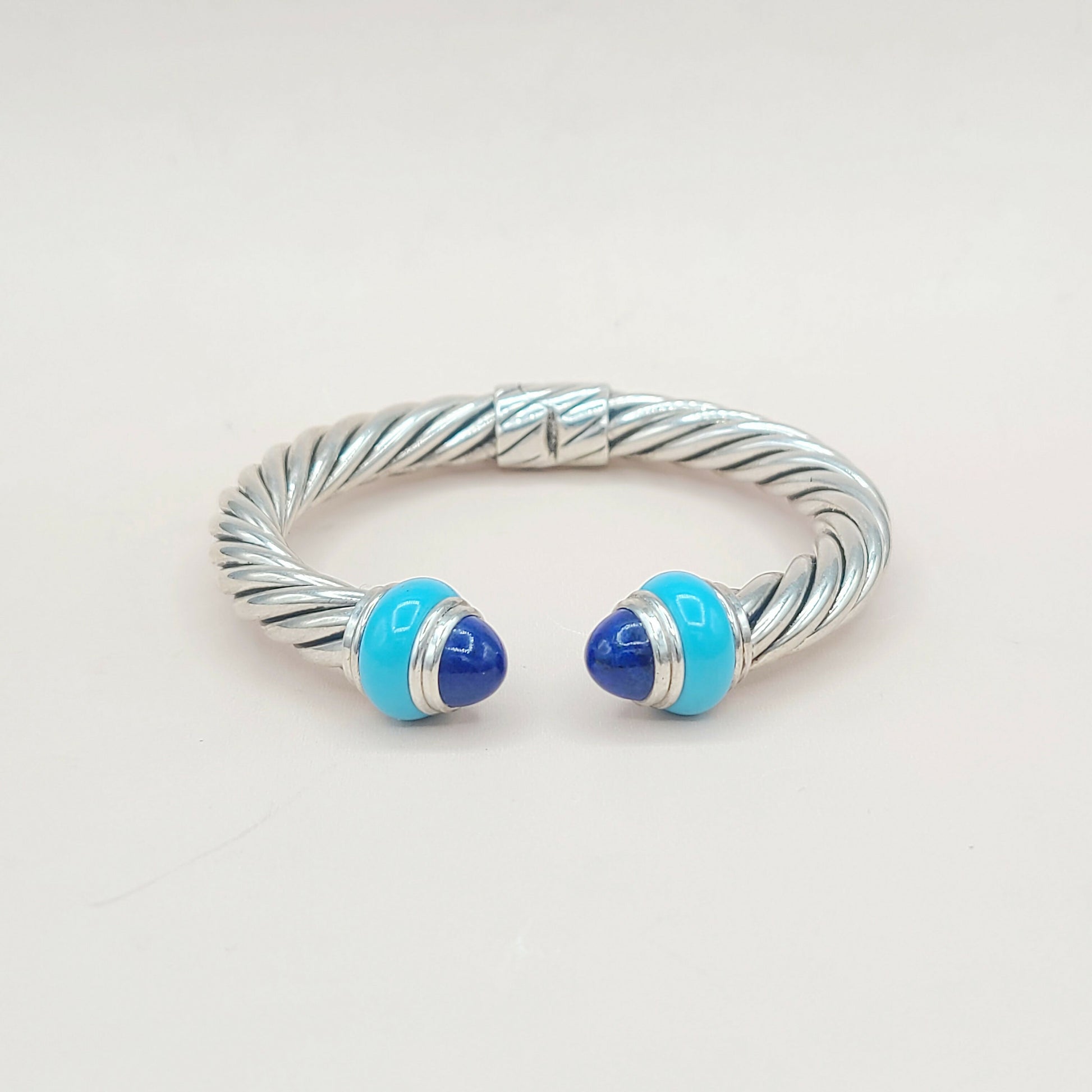 David Yurman Rondelle Cable Bracelet Lapis & Turquoise  AYW Luxury #