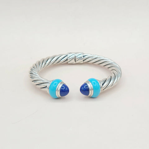  David Yurman Rondelle Cable Bracelet Lapis & Turquoise