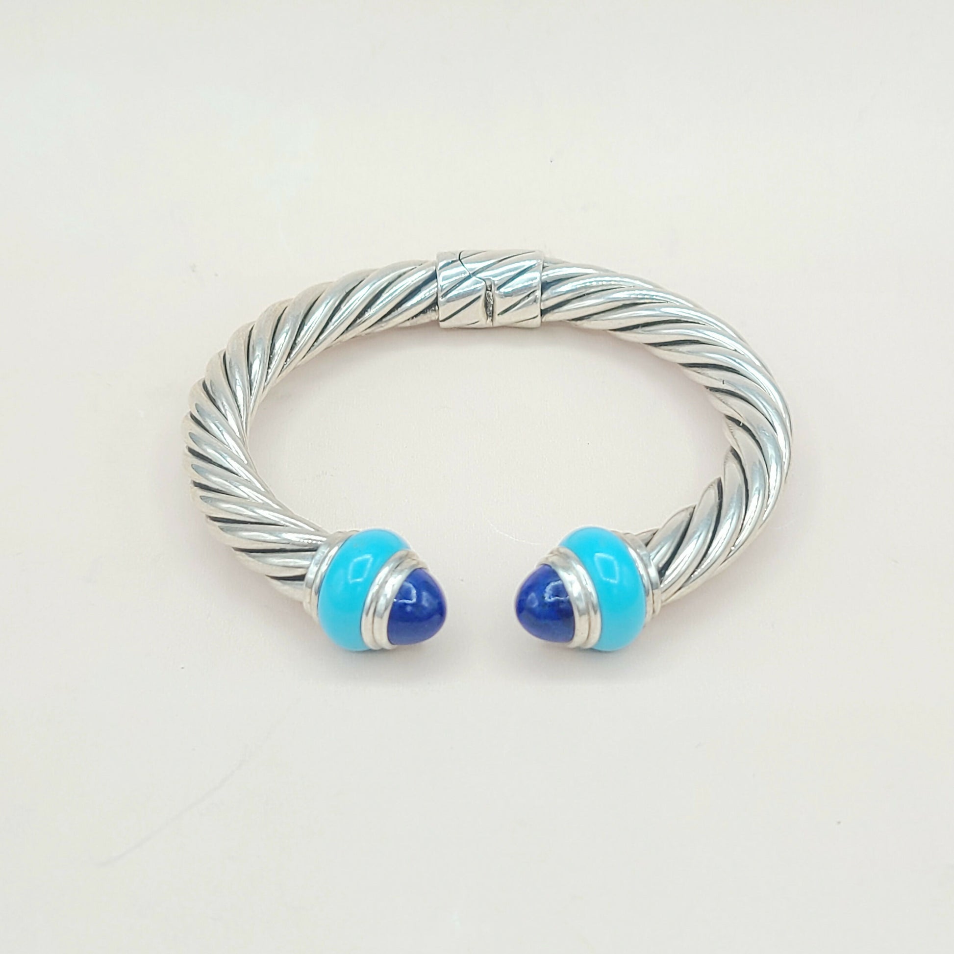 David Yurman Rondelle Cable Bracelet Lapis & Turquoise  AYW Luxury #