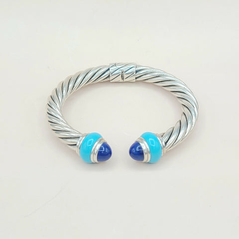  David Yurman Rondelle Cable Bracelet Lapis & Turquoise