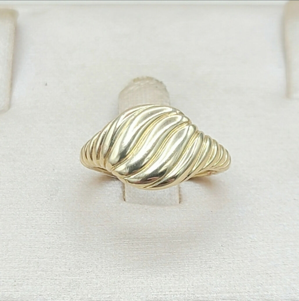 David Yurman Sculpted Cable Pinky Ring – 18k Gold  AYW Luxury #