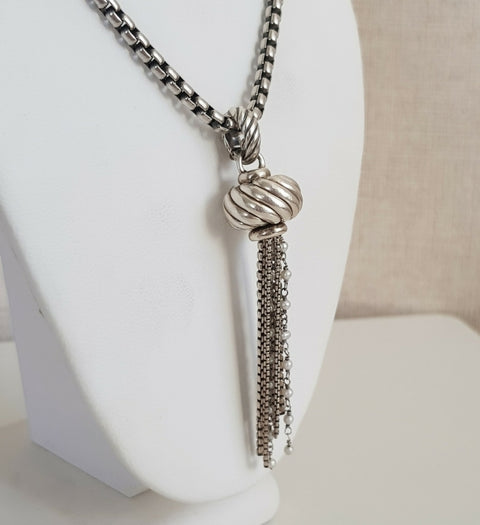  David Yurman Sculpted Pearl Tassel Pendant