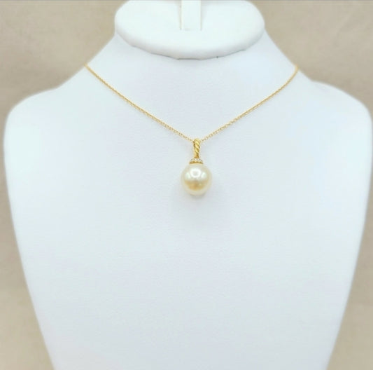 David Yurman Solari Pendant Necklace In 18k Gold With Pearl And Diamonds