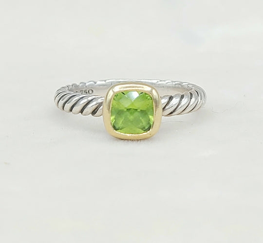  David Yurman Stackable Ring Peridot & Gold
