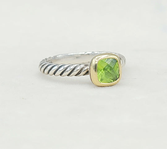  David Yurman Stackable Ring Peridot & Gold