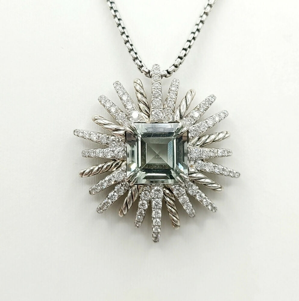 David Yurman Starburst Pendant – 30mm Prasiolite & Diamonds  AYW Luxury #