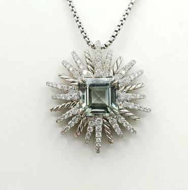  David Yurman Starburst Pendant – 30mm Prasiolite & Diamonds