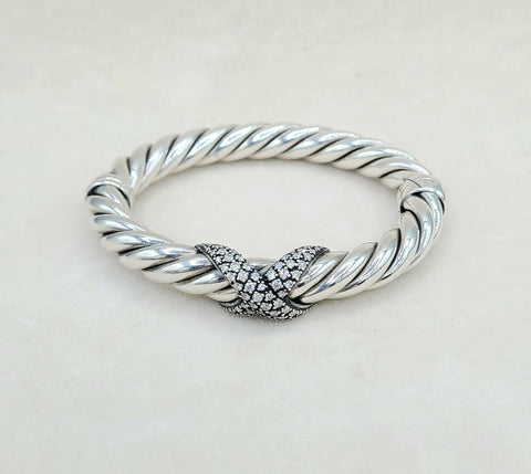  David Yurman Starlight Cable Bracelet Diamond X Vintage