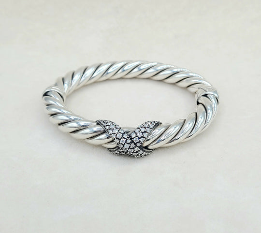  David Yurman Starlight Cable Bracelet Diamond X Vintage