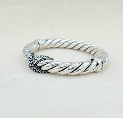 David Yurman Starlight Cable Bracelet Diamond X Vintage  AYW Luxury #