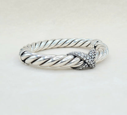 David Yurman Starlight Cable Bracelet Diamond X Vintage  AYW Luxury #