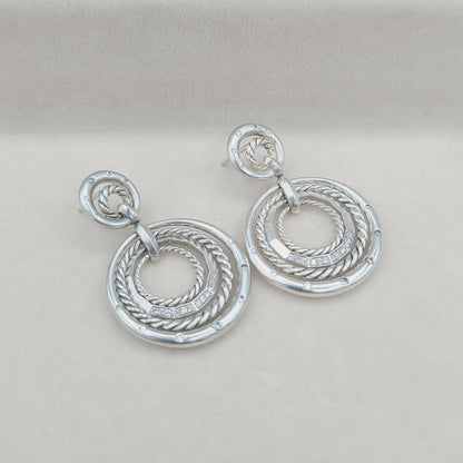 David Yurman-Stax-Drop-Earrings-With Diamonds  AYW Luxury #