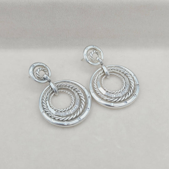  David Yurman-Stax-Drop-Earrings-With Diamonds