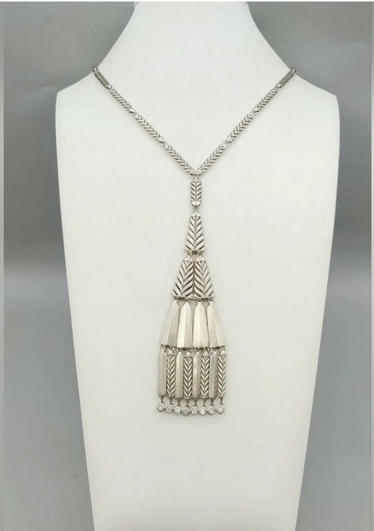  David Yurman Stax Fringe Pendant Necklace – Diamonds