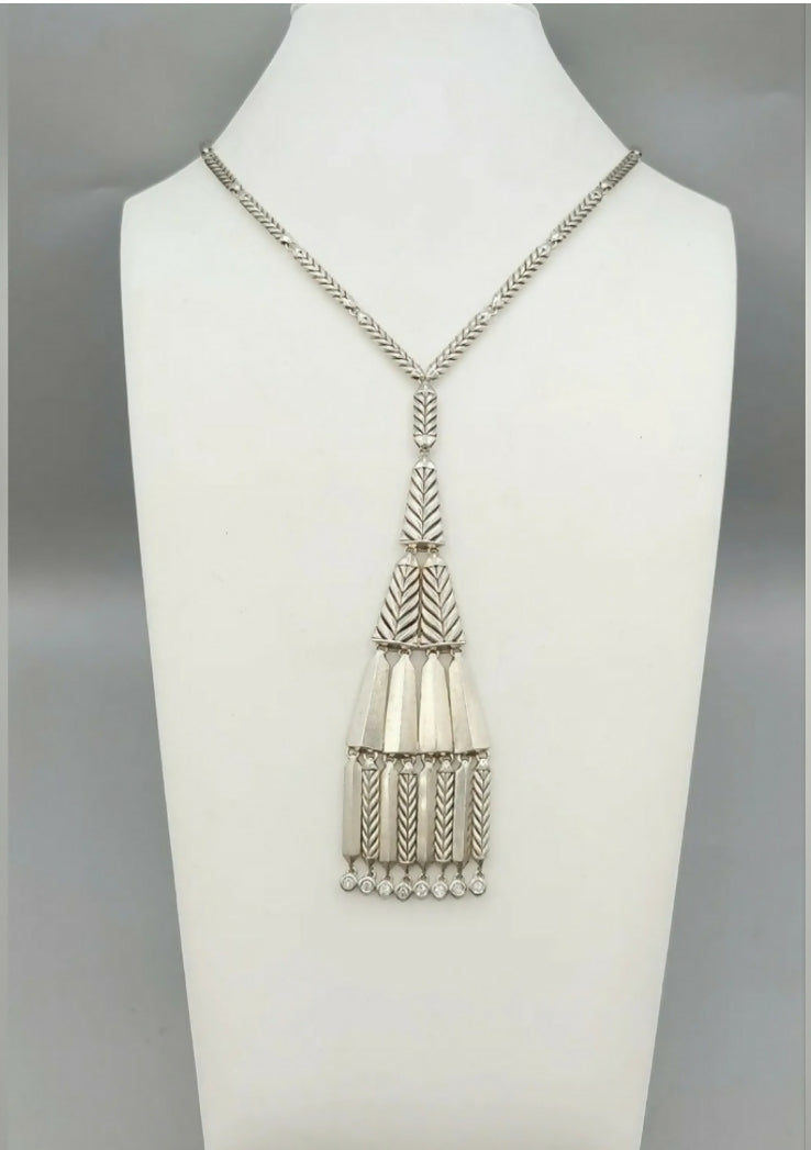 David Yurman Stax Fringe Pendant Necklace With Diamonds