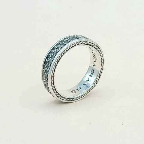  David Yurman Steamline Gray Sapphire Two Row Band Ring