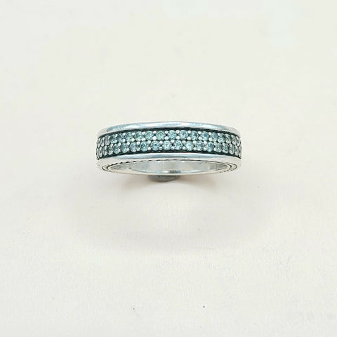  David Yurman Steamline Gray Sapphire Two Row Band Ring
