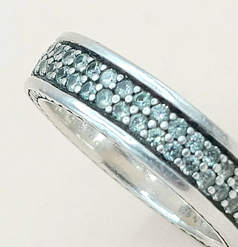  David Yurman Steamline Gray Sapphire Two Row Band Ring