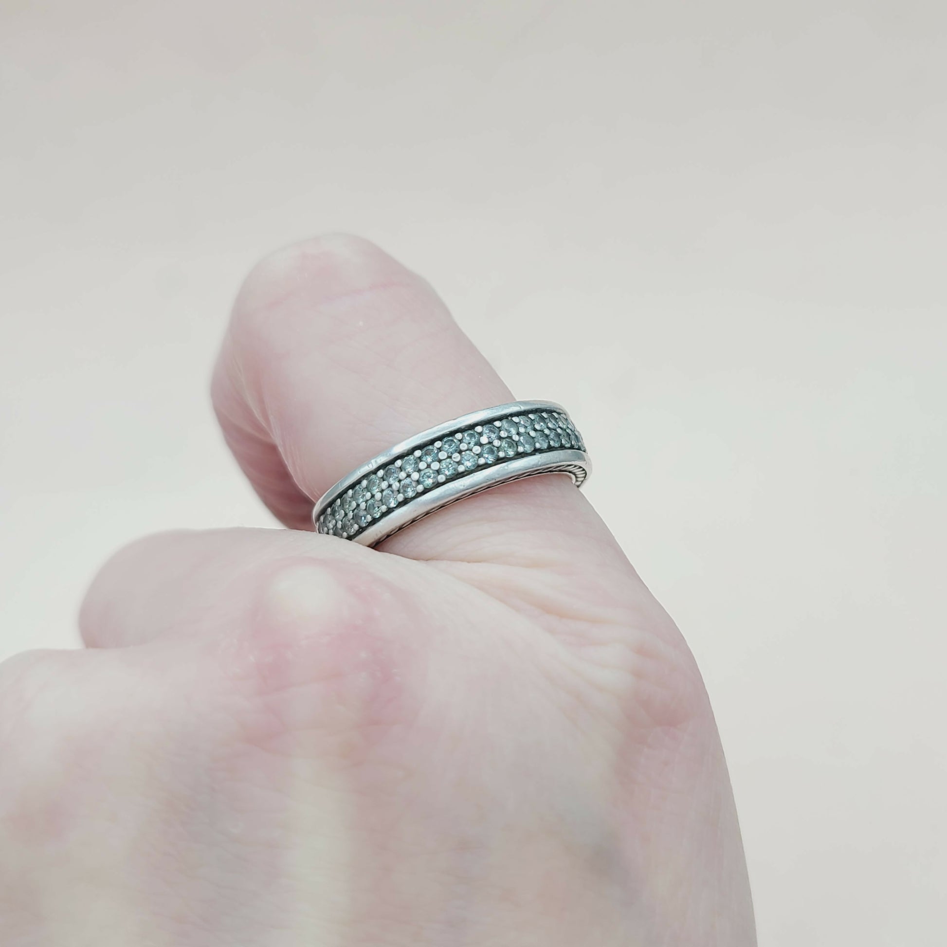 David Yurman Streamline Gray Sapphire Band Ring | Certified Pre-Owned  AYW Luxury #