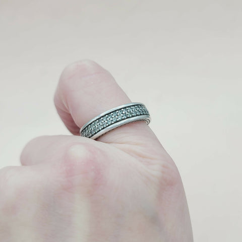  David Yurman Steamline Gray Sapphire Two Row Band Ring
