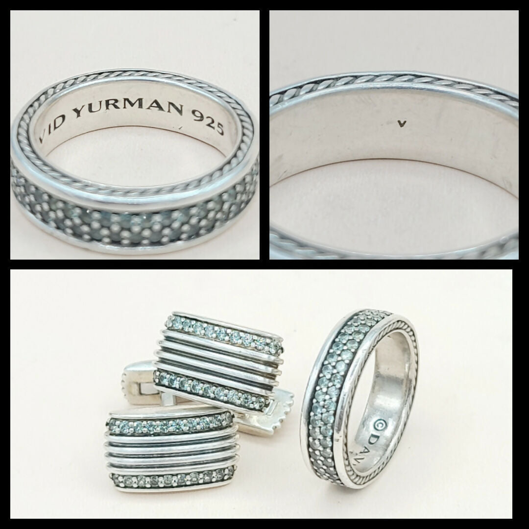 David Yurman Streamline Gray Sapphire Band Ring | Certified Pre-Owned  AYW Luxury #