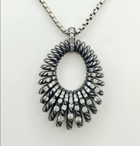  David Yurman Tempo Necklace – 34mm Diamond Pendant