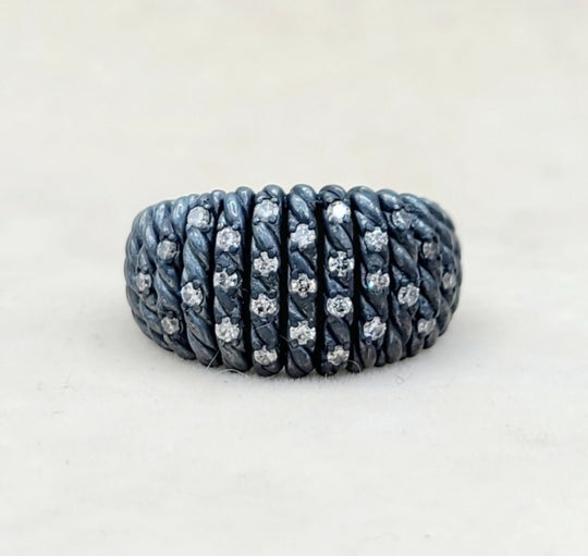  David Yurman Tempo Ring Black Rhodium & Diamonds