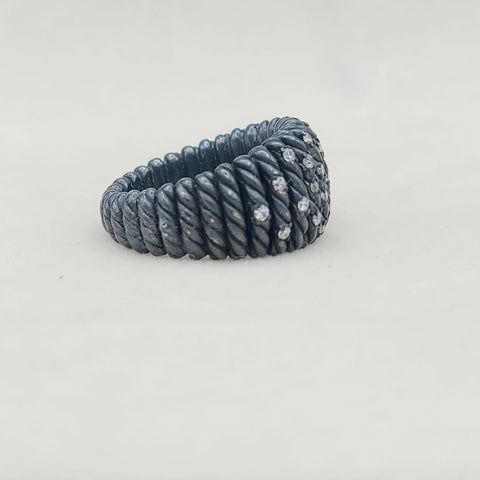  David Yurman Tempo Ring Black Rhodium & Diamonds