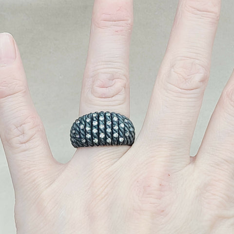  David Yurman Tempo Ring Black Rhodium & Diamonds