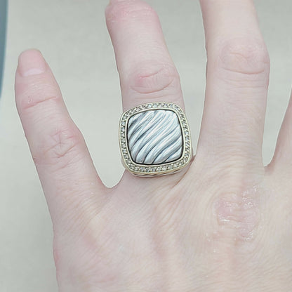 David Yurman Thoroughbred Albion Diamond Gold Ring | Certified Pre-Owned  AYW Luxury #