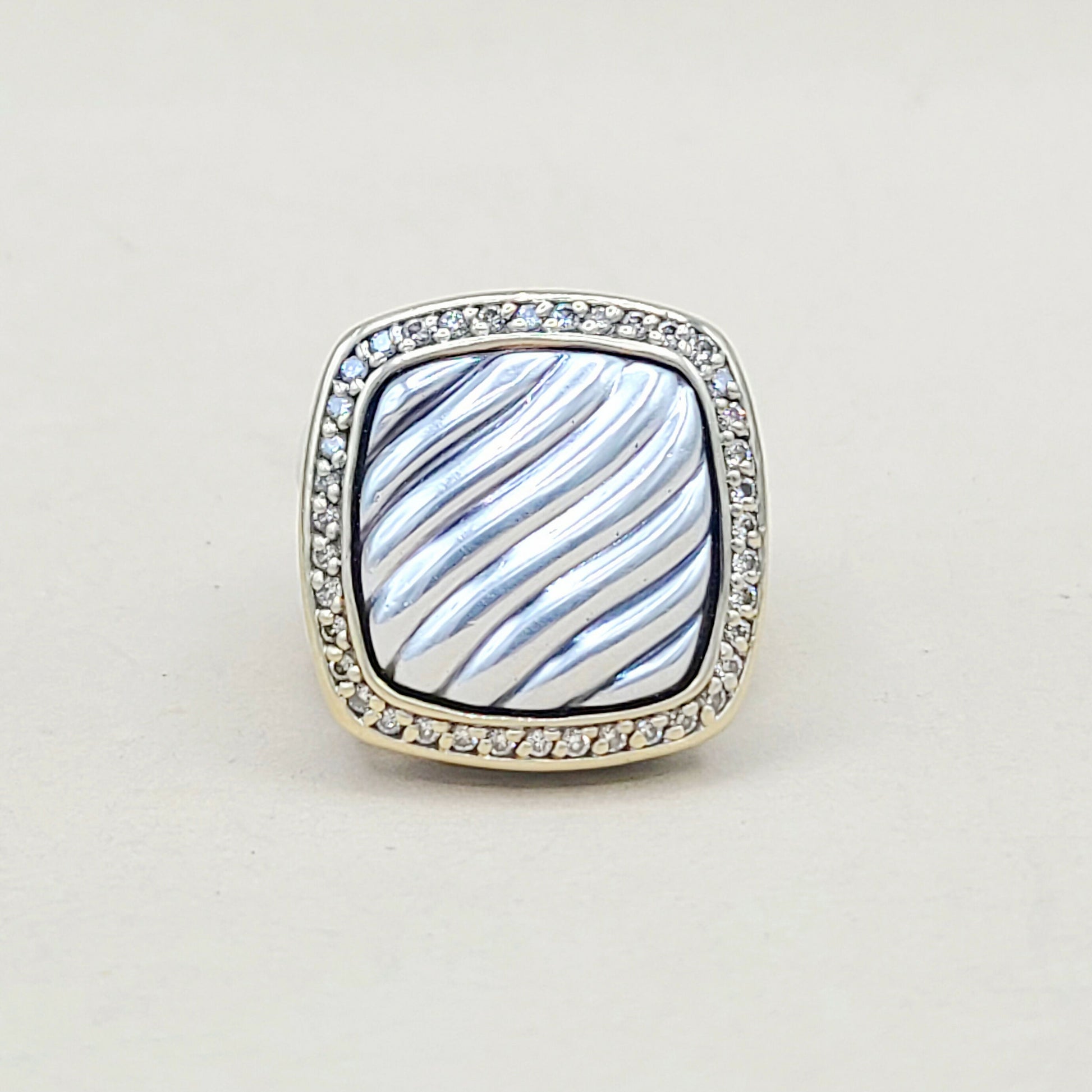 David Yurman Thoroughbred Albion Diamond Gold Ring | Certified Pre-Owned  AYW Luxury #