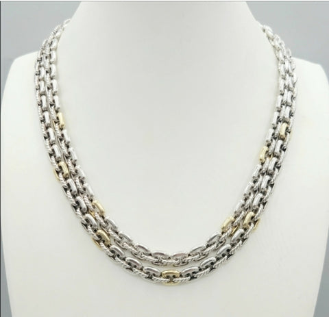 David Yurman Thoroughbred Double Row Necklace – 18k Gold