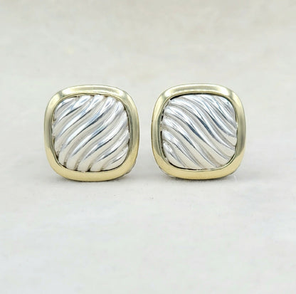 David Yurman Thoroughbred Sculpted Gold Earrings | Certified Pre-Owned  AYW Luxury #