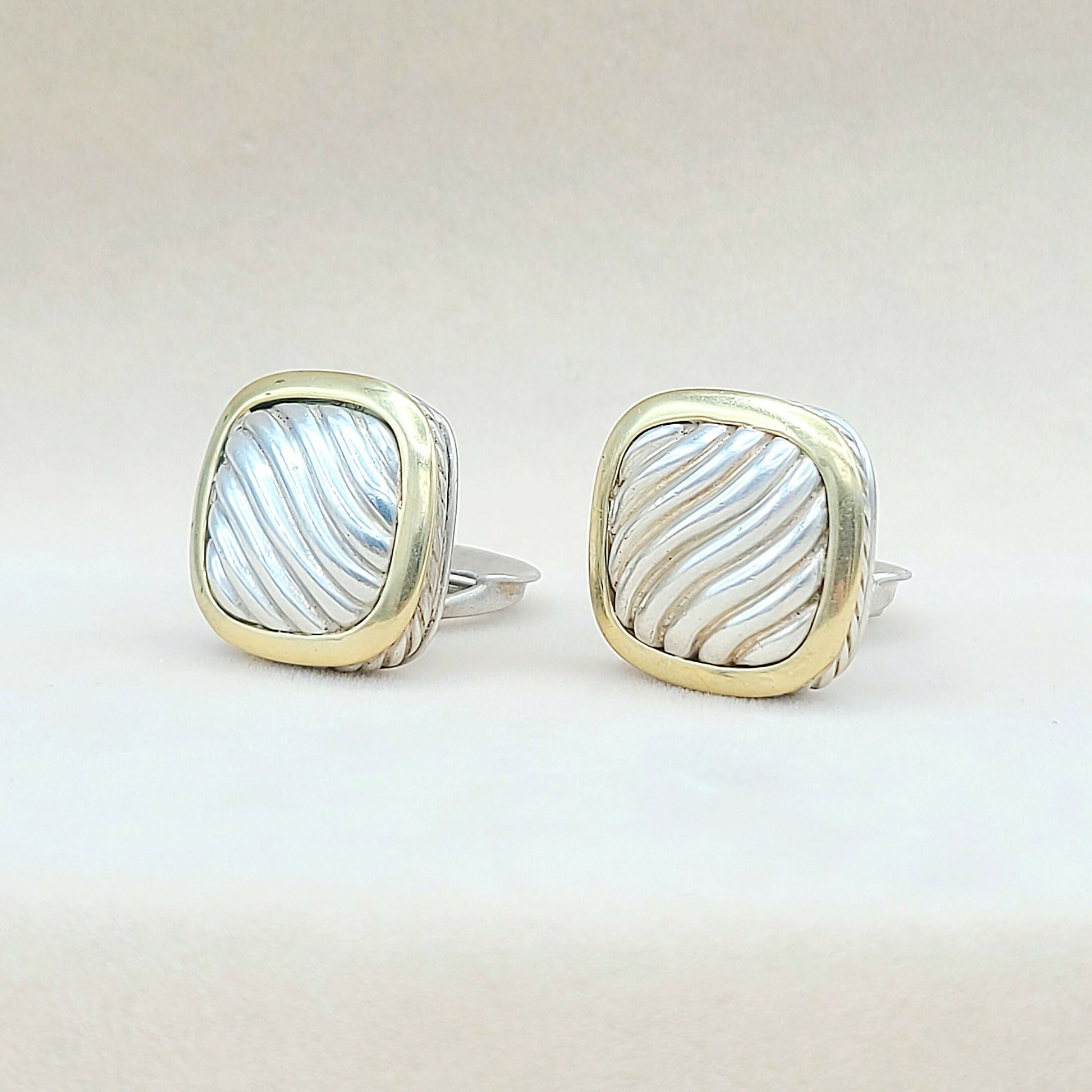 David Yurman Thoroughbred Sculpted Gold Earrings | Certified Pre-Owned  AYW Luxury #