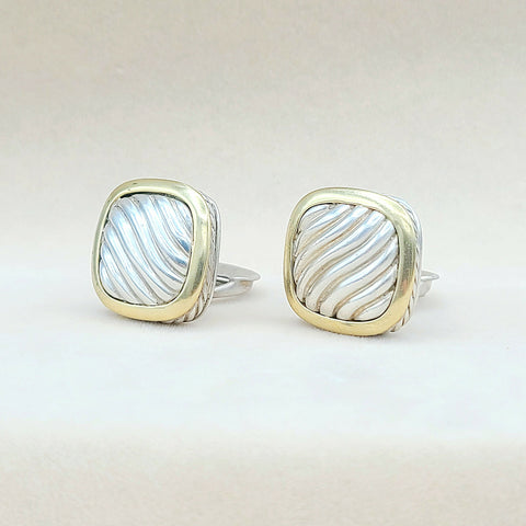  David Yurman Thoroughbred Sculpted Earrings With Gold