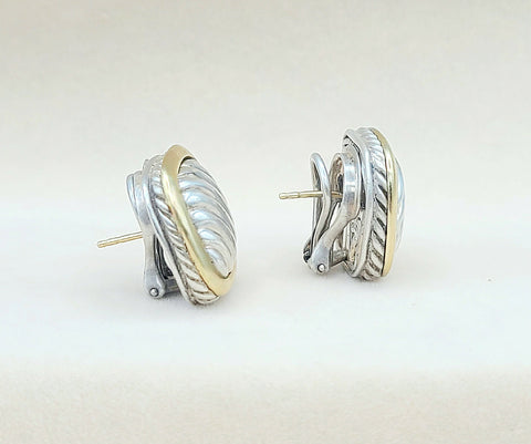  David Yurman Thoroughbred Sculpted Earrings With Gold