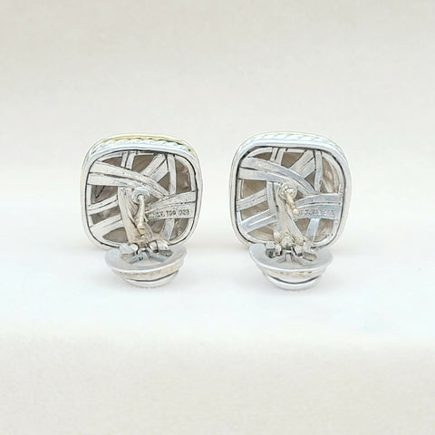  David Yurman Thoroughbred Sculpted Earrings With Gold