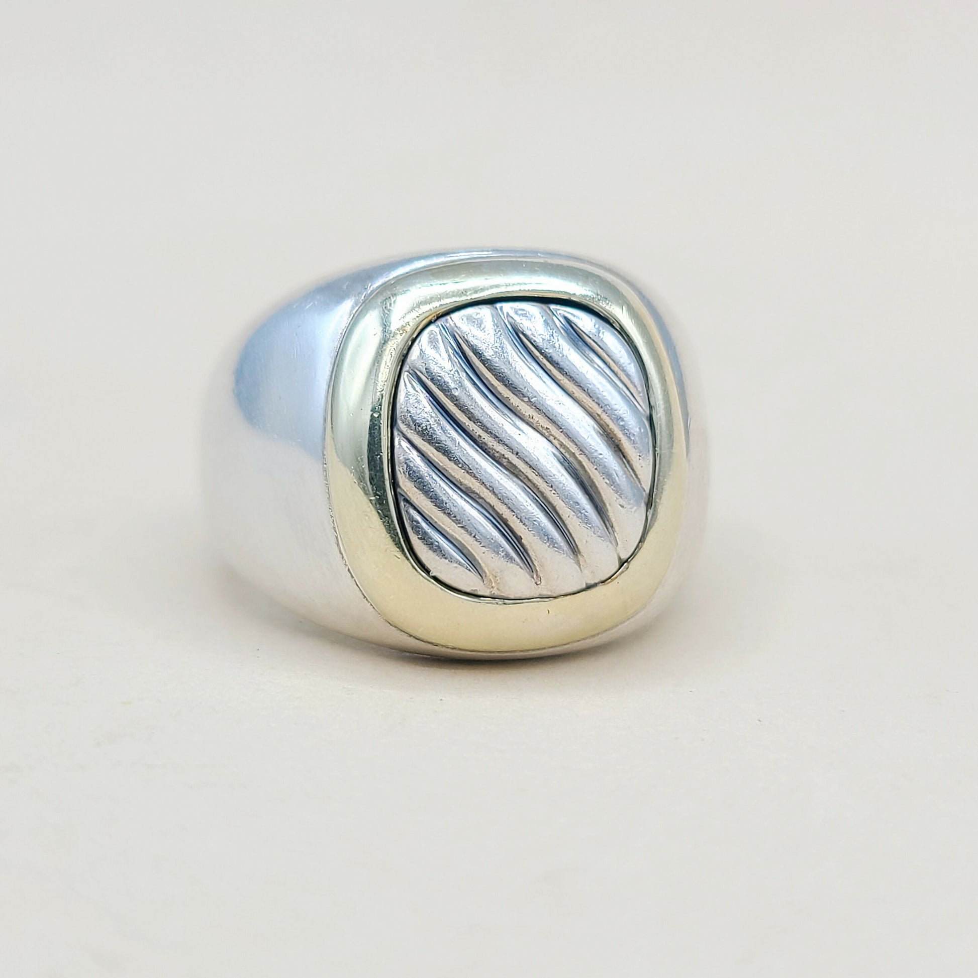 David Yurman Thoroughbred Signet Ring With Gold  AYW Luxury #