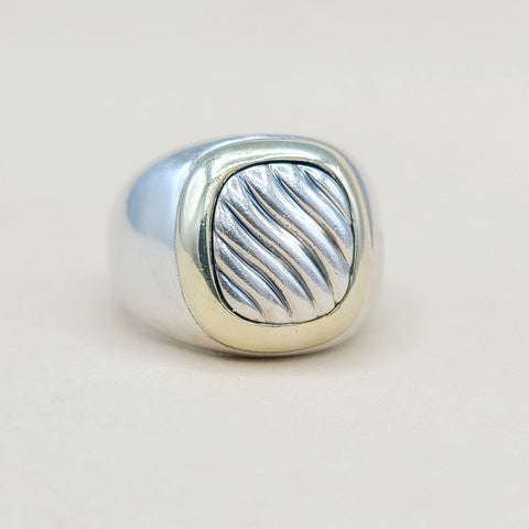  David Yurman Thoroughbred Signet Ring With Gold