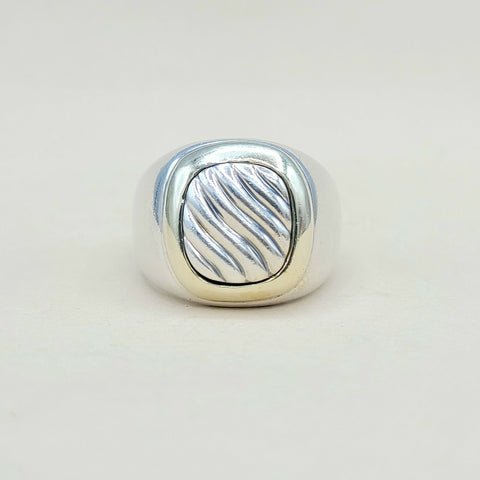 David Yurman Thoroughbred Signet Ring With Gold