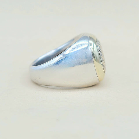  David Yurman Thoroughbred Signet Ring With Gold