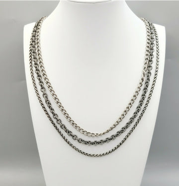  David Yurman Three Row Chain Necklace