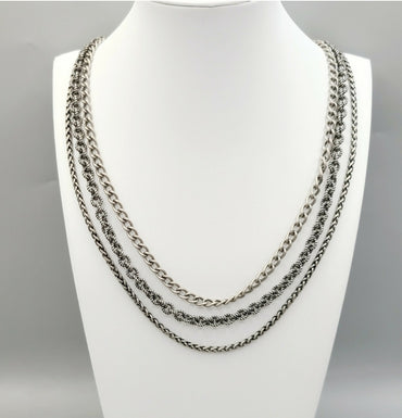  David Yurman Three Row Chain Necklace